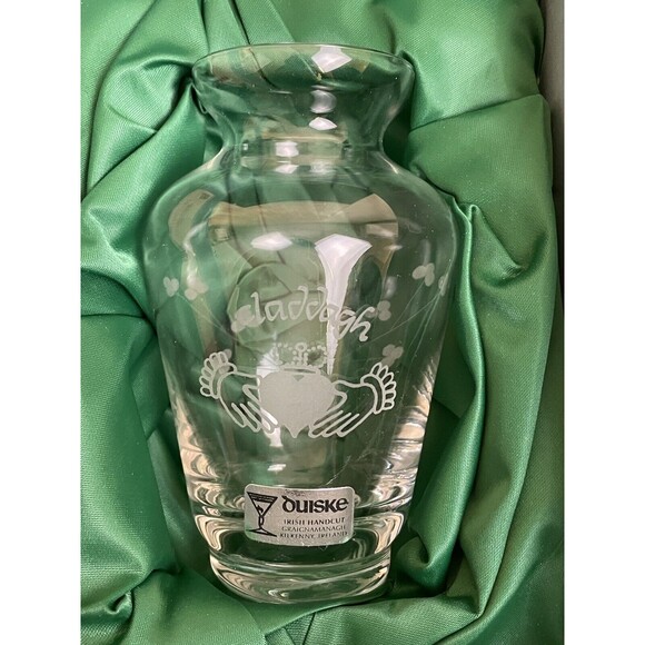 DUISKE IRISH HANDCUT GLASS-Posey Vine Vase Wedding Ring - Picture 8 of 9